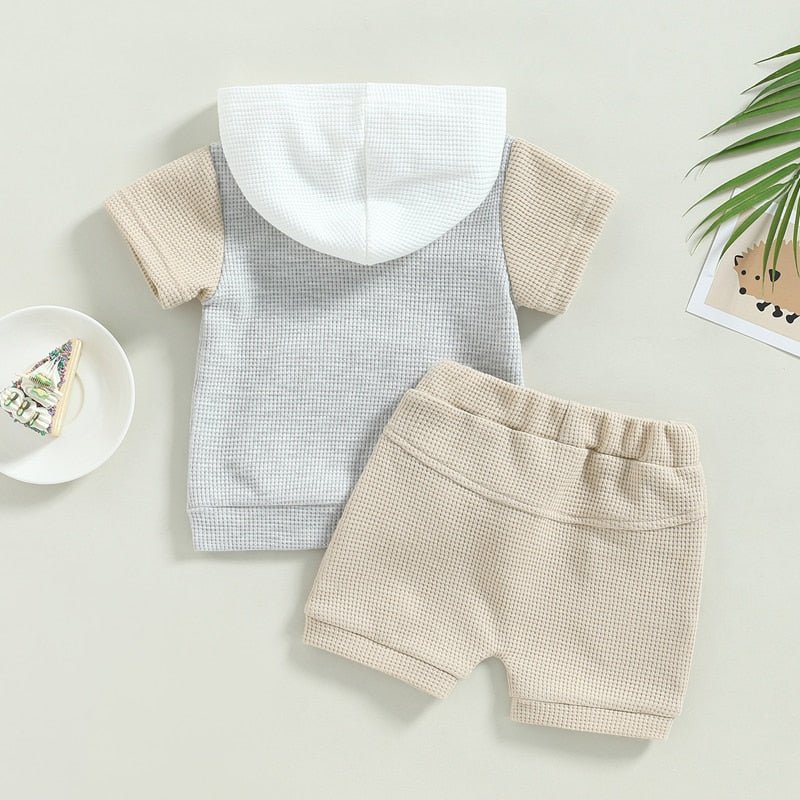 Waffle Knit Hoodie Set - The Ollie Bee