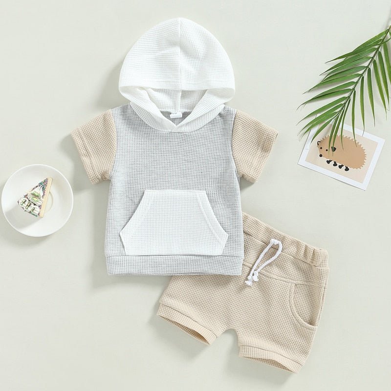 Waffle Knit Hoodie Set - The Ollie Bee